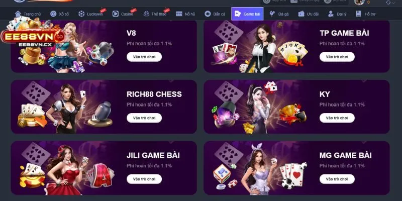 EE88 Khuyến Mãi Tết Nguyên Đán 2026 – Đón Xuân Nhận Lộc, Ưu Đãi Ngập Tràn Các game bài chơi dịp EE88 khuyến mãi Tết Nguyên Đán