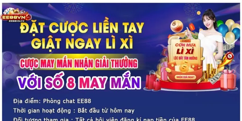 EE88 Khuyến Mãi Tết Nguyên Đán 2026 – Đón Xuân Nhận Lộc, Ưu Đãi Ngập Tràn Lì xì cùng EE88 khuyến mãi Tết Nguyên Đán 2026